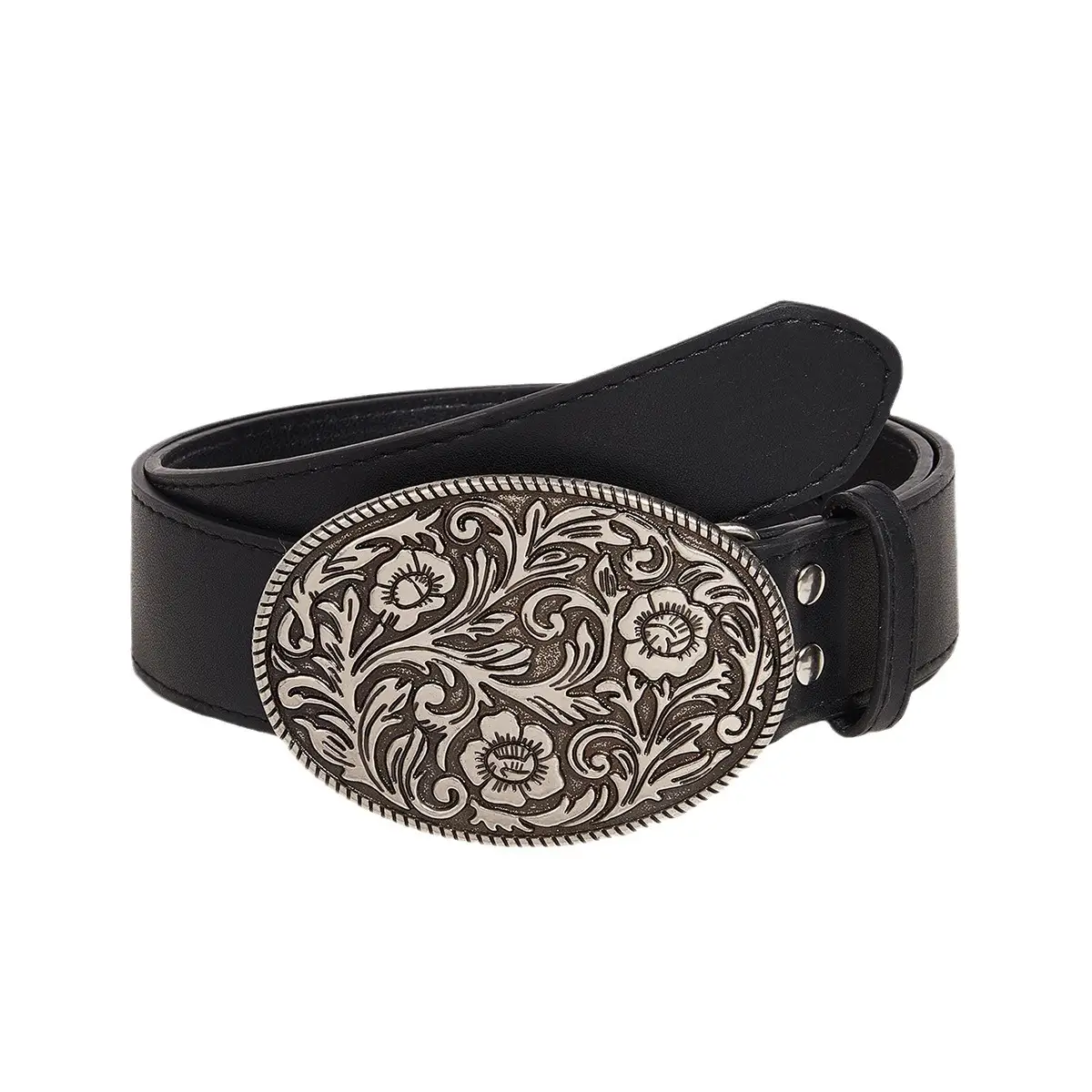 American Style Black Embroidered Belt for Women - Image 2
