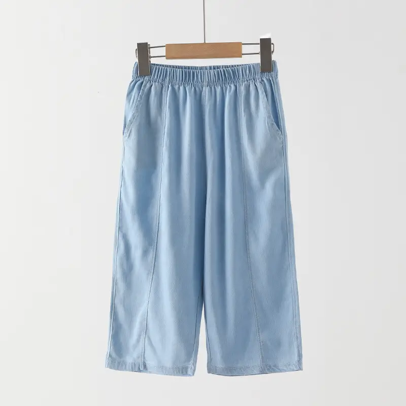 Children's Tencel Jeans Summer Thin Loose Breathable Anti-mosquito Pants for Boys and Girls