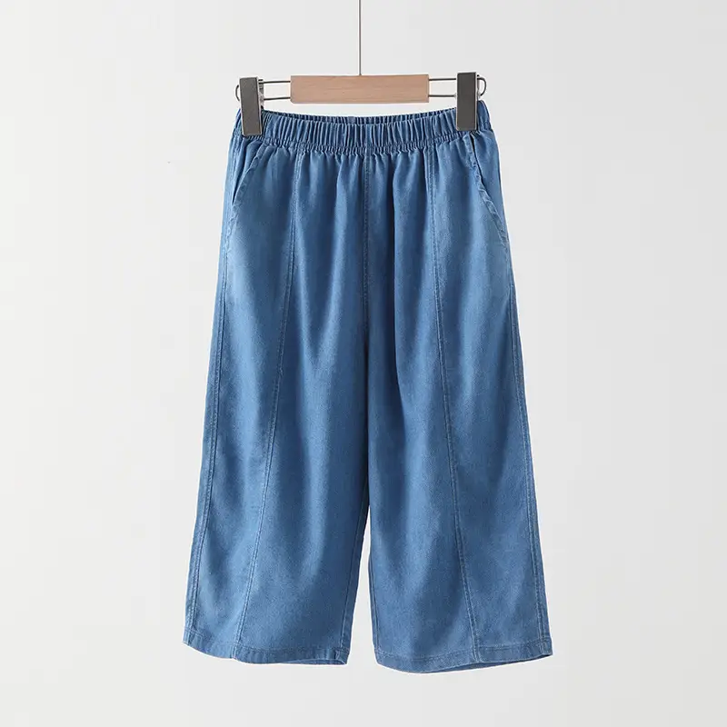 Children's Tencel Jeans Summer Thin Loose Breathable Anti-mosquito Pants for Boys and Girls
