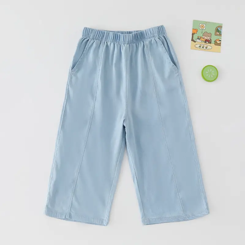 Children's Tencel Jeans Summer Thin Loose Breathable Anti-mosquito Pants for Boys and Girls