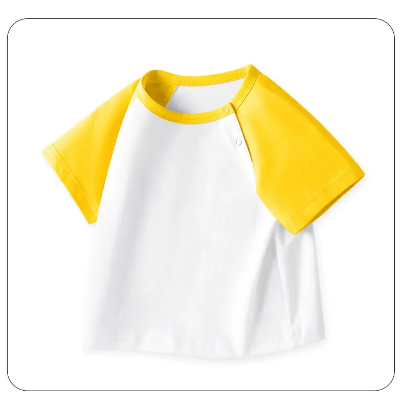 Duo Meng Dou Boys Cotton T-Shirt Blue White Round Neck Sports Top — feature 10