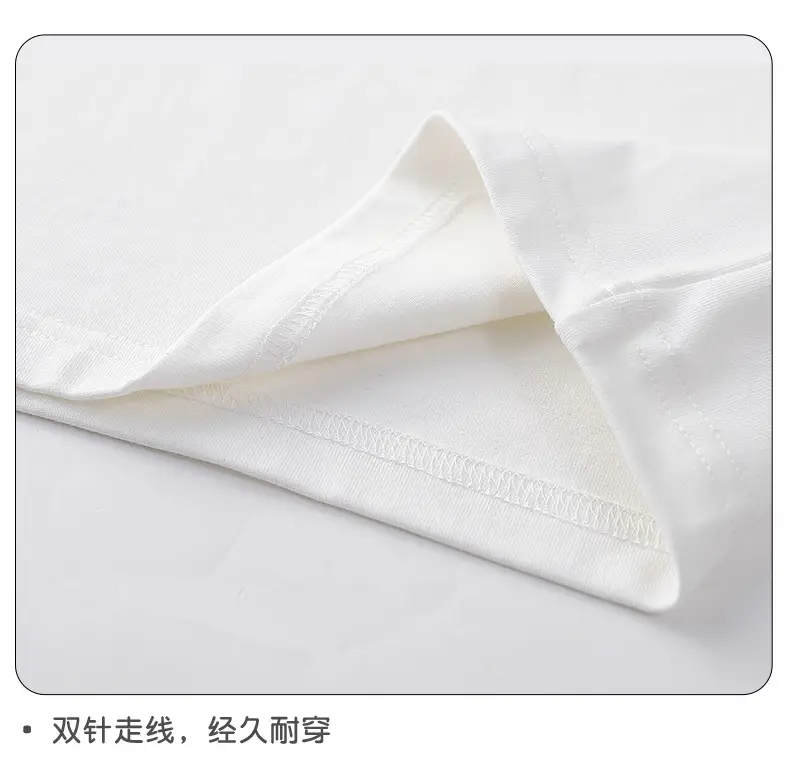Duo Meng Dou Boys Cotton T-Shirt Blue White Round Neck Sports Top — feature 13