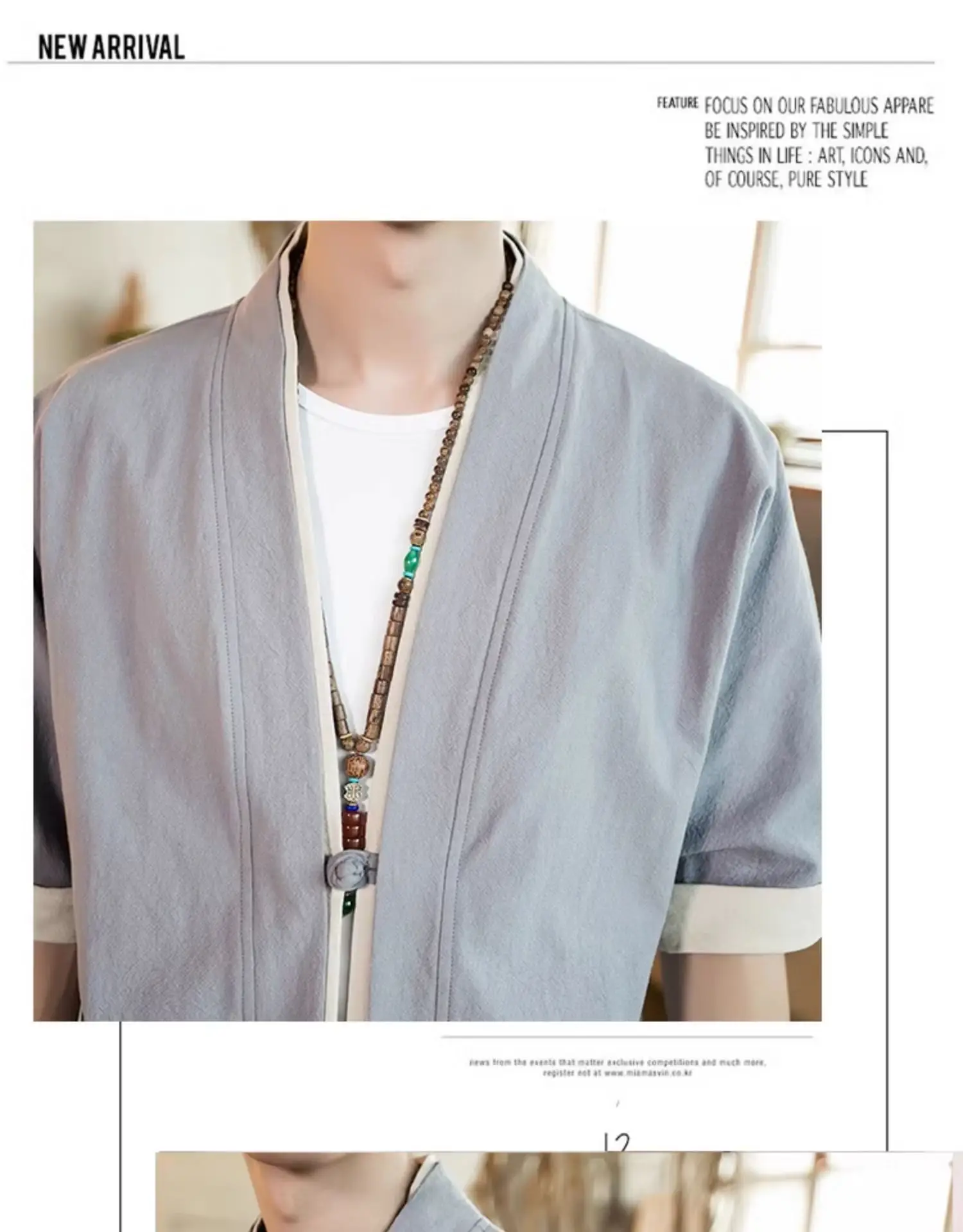 Men Linen Tang Suit Half Sleeve Dao Gown Kimono — feature 16