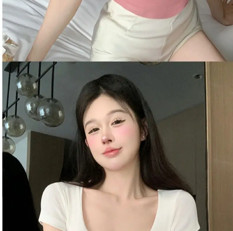 Pure Desire Style Square Tie Chest Pad Short-sleeved T-shirt Women's Summer Hot Girl Sexy Tight Slim-fit Short Top Base Shirt — feature 27