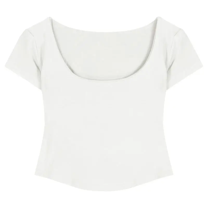 Pure Desire Style Square Tie Chest Pad Short-sleeved T-shirt Women's Summer Hot Girl Sexy Tight Slim-fit Short Top Base Shirt - Image 4