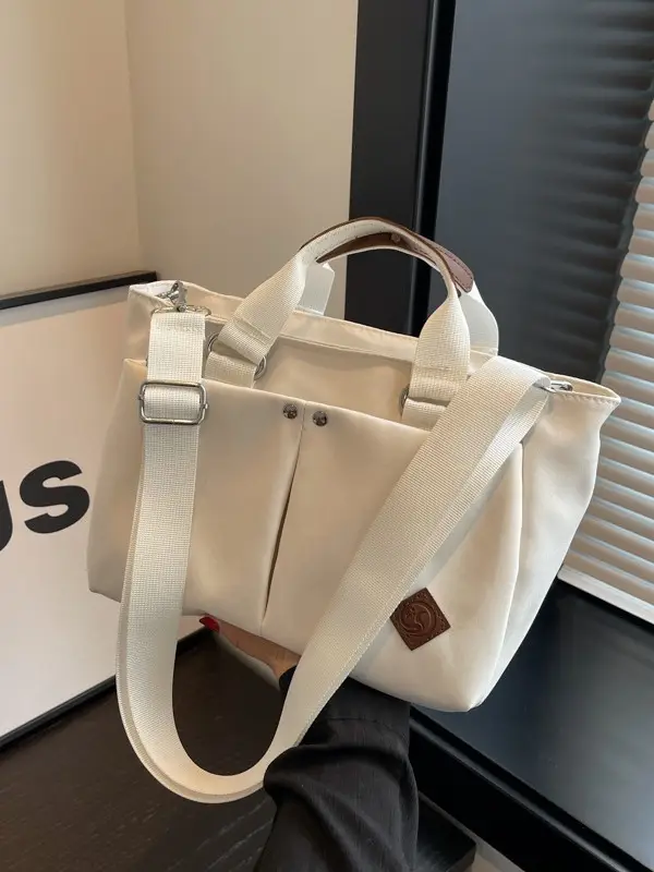 Women Canvas Shoulder Tote Bag Brown 2026 - Image 5
