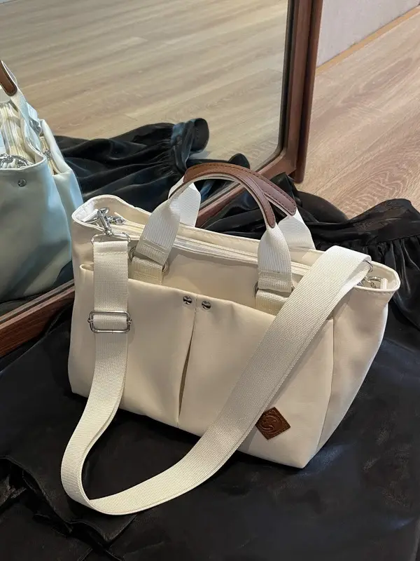 Women Canvas Shoulder Tote Bag Brown 2026 - Image 7