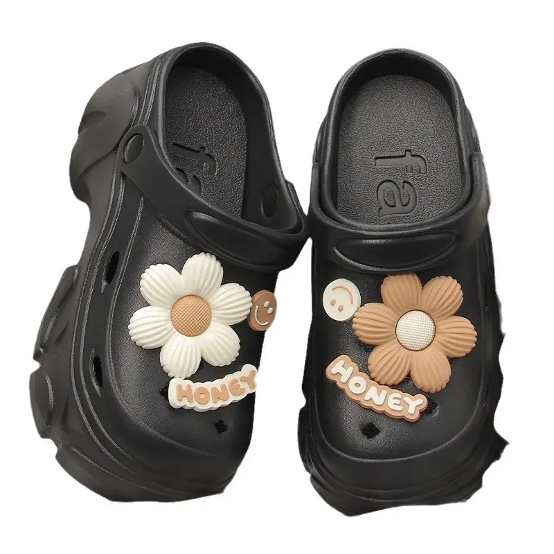 Summer Smiley Face DIY Clogs for Women Outdoor High-Heeled Thick-Soled Small Size Height-Increasing Eva Sandals Foreign Trade Cross - Image 8