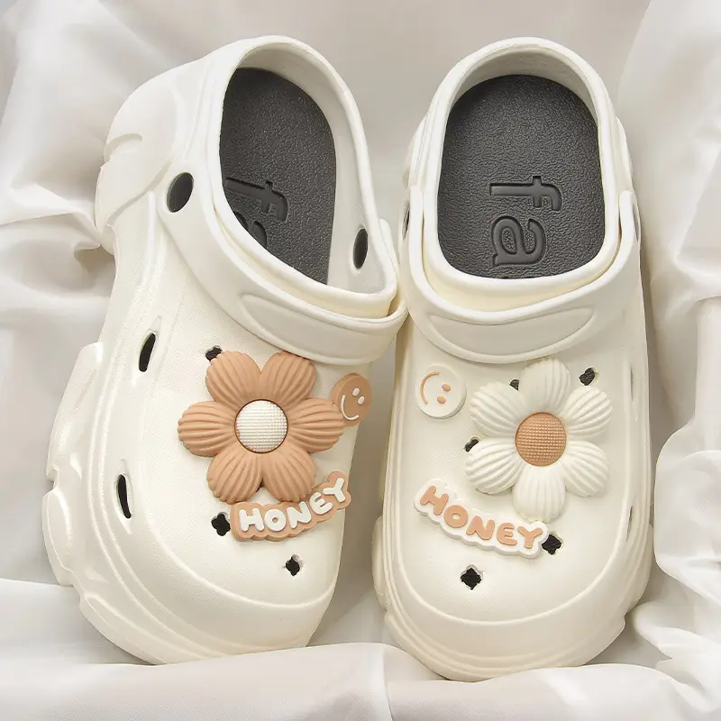 Summer Smiley Face DIY Clogs for Women Outdoor High-Heeled Thick-Soled Small Size Height-Increasing Eva Sandals Foreign Trade Cross — feature 4