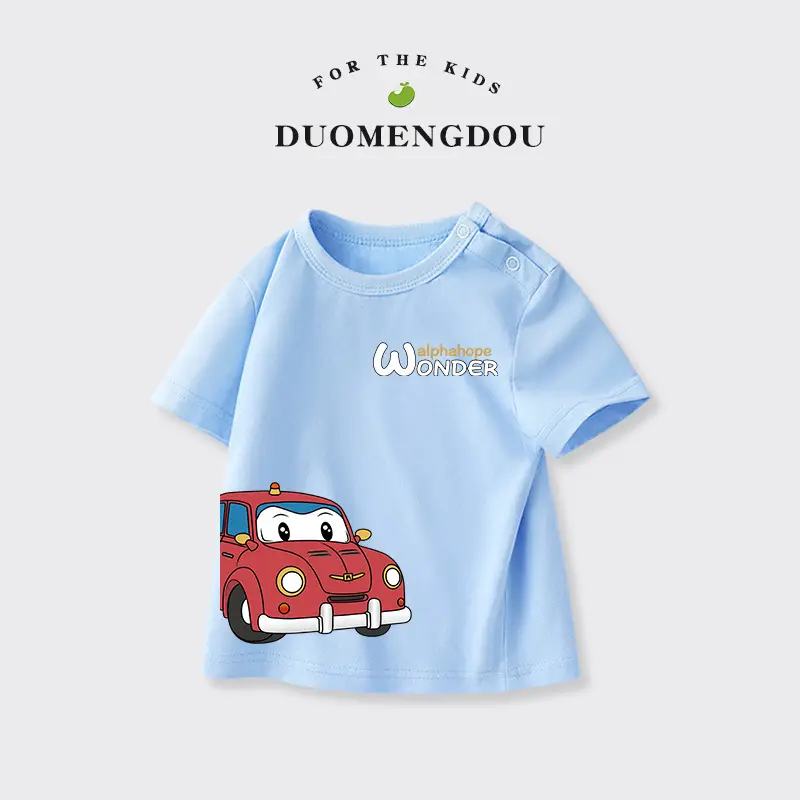 Boys Pure Cotton Astronaut T-Shirt Light Blue