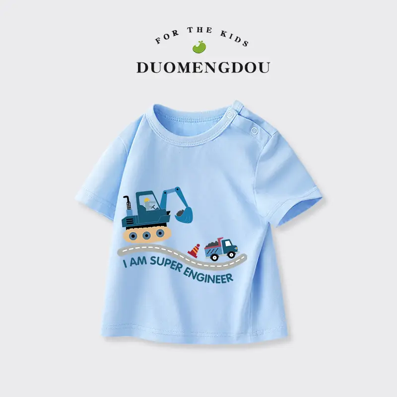 Boys Pure Cotton Astronaut T-Shirt Light Blue