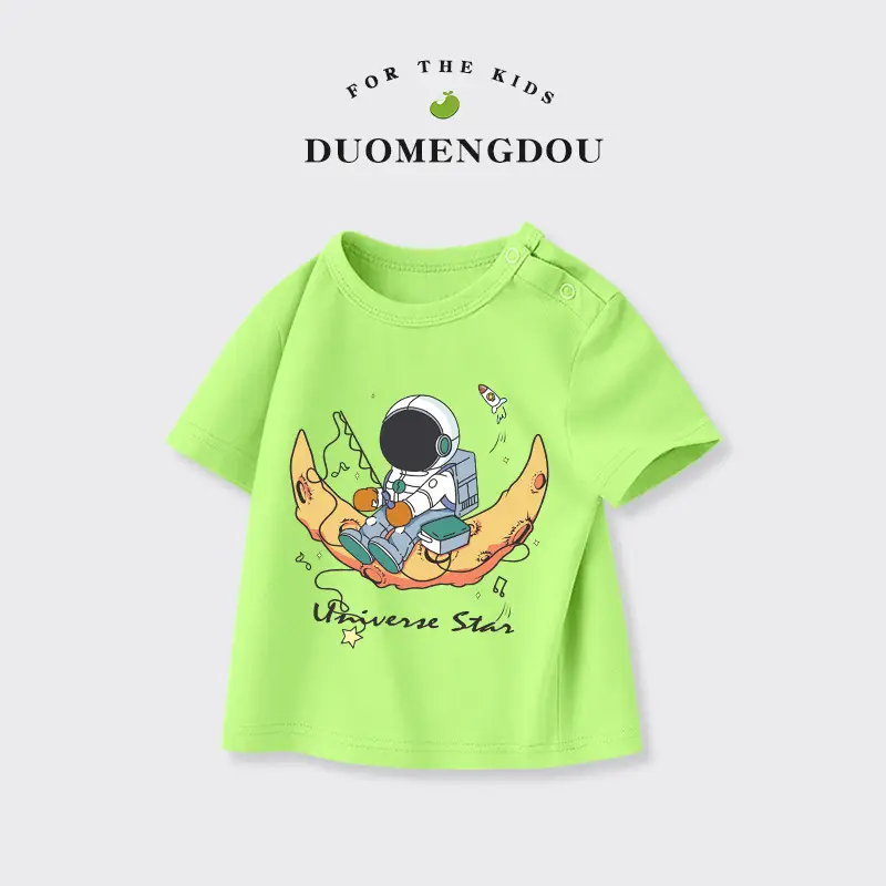 Boys Pure Cotton Astronaut T-Shirt Light Blue