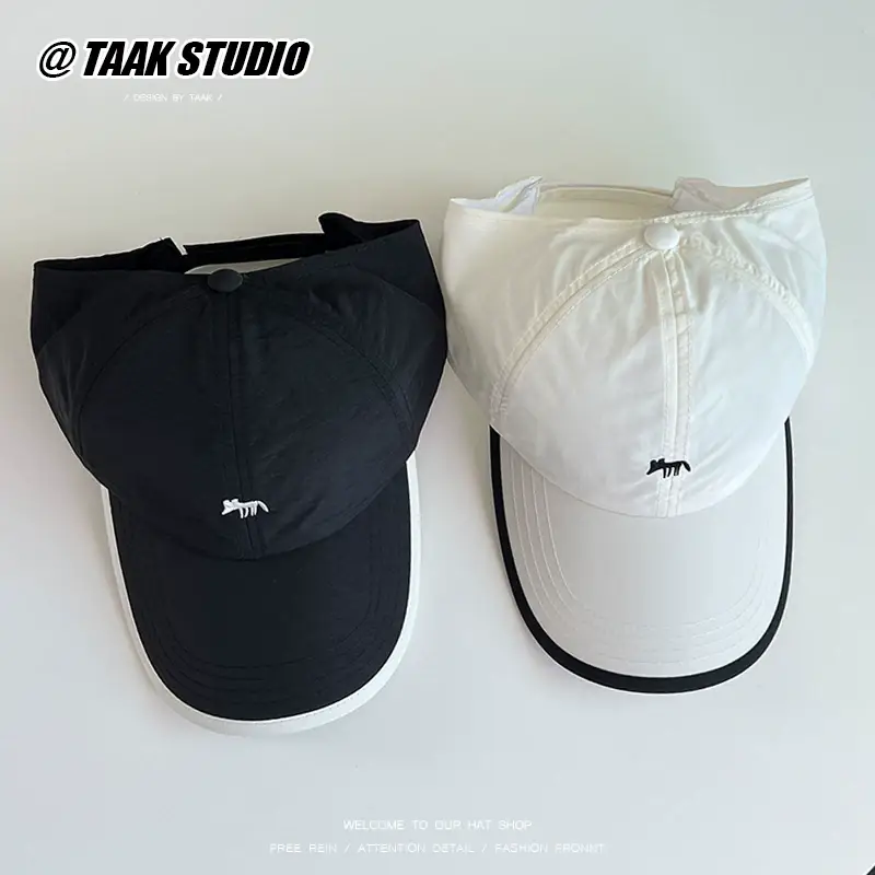 Women's Half Hollow Duck Cap with Embroidery Pink — feature 8
