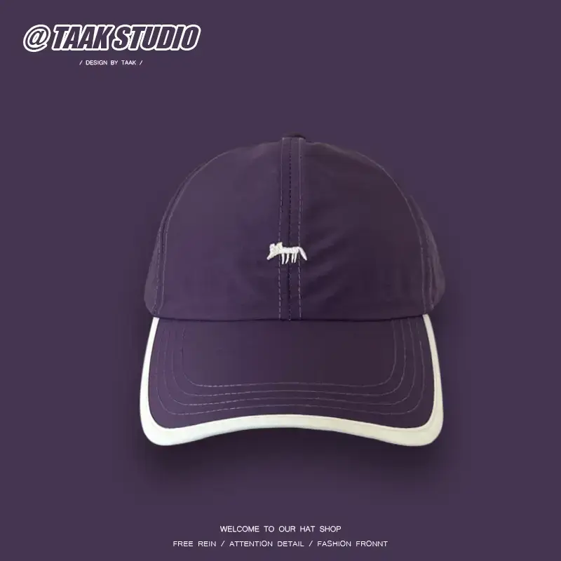 Women's Half Hollow Duck Cap with Embroidery Pink