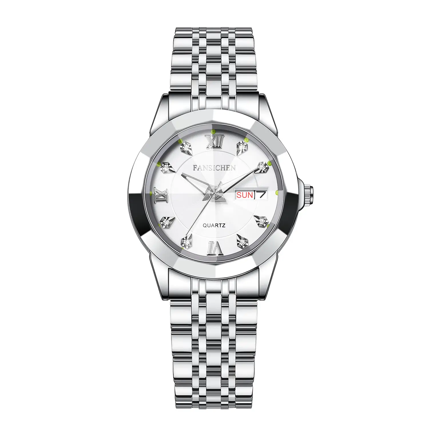 Women's Silver Gold Quartz Watch with Crystal Dial - Image 4