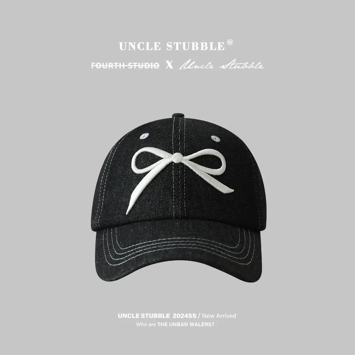 Women's Bow Baseball Cap Wide Brim Denim - Image 4
