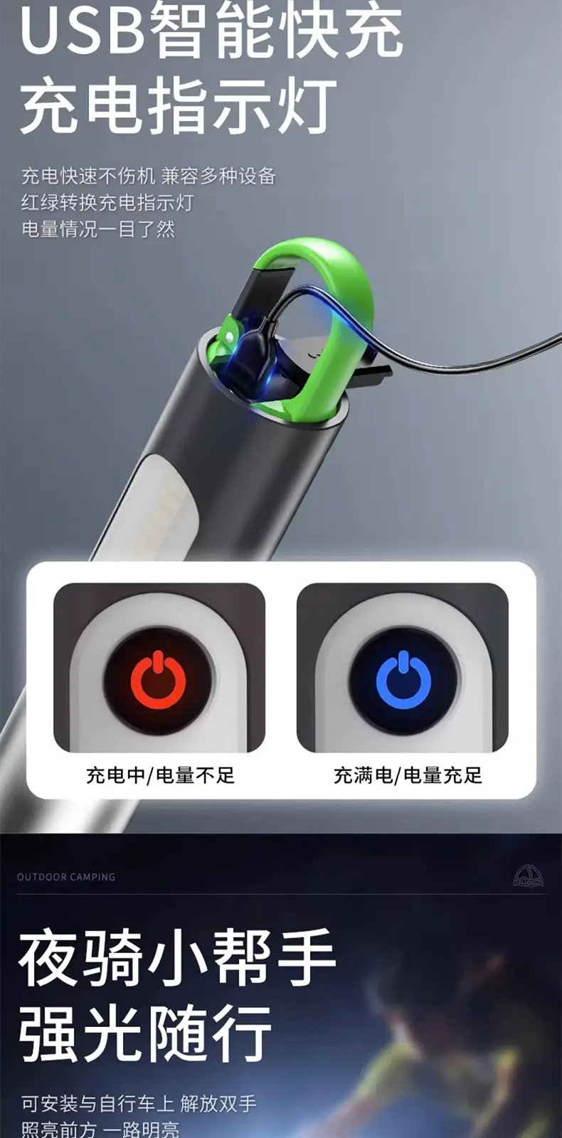 Type-C Rechargeable Aluminum LED Flashlight with Zoom & Type-C Charging — feature 11
