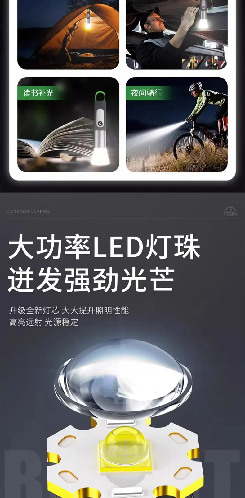 Type-C Rechargeable Aluminum LED Flashlight with Zoom & Type-C Charging — feature 5