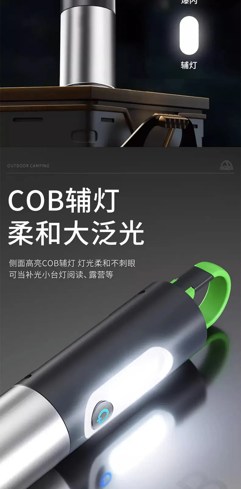 Type-C Rechargeable Aluminum LED Flashlight with Zoom & Type-C Charging — feature 9