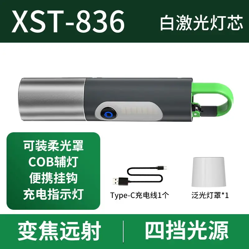 Type-C Rechargeable Aluminum LED Flashlight with Zoom & Type-C Charging - Image 3
