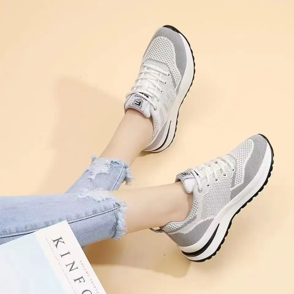 Spring and Summer Casual Women's Fly-Knit Sports Shoes, Mesh Breathable Soft-Soled Running Shoes, Foreign Trade Wholesale, Fashionable and Lightweight Sports Shoes for Women — feature 10