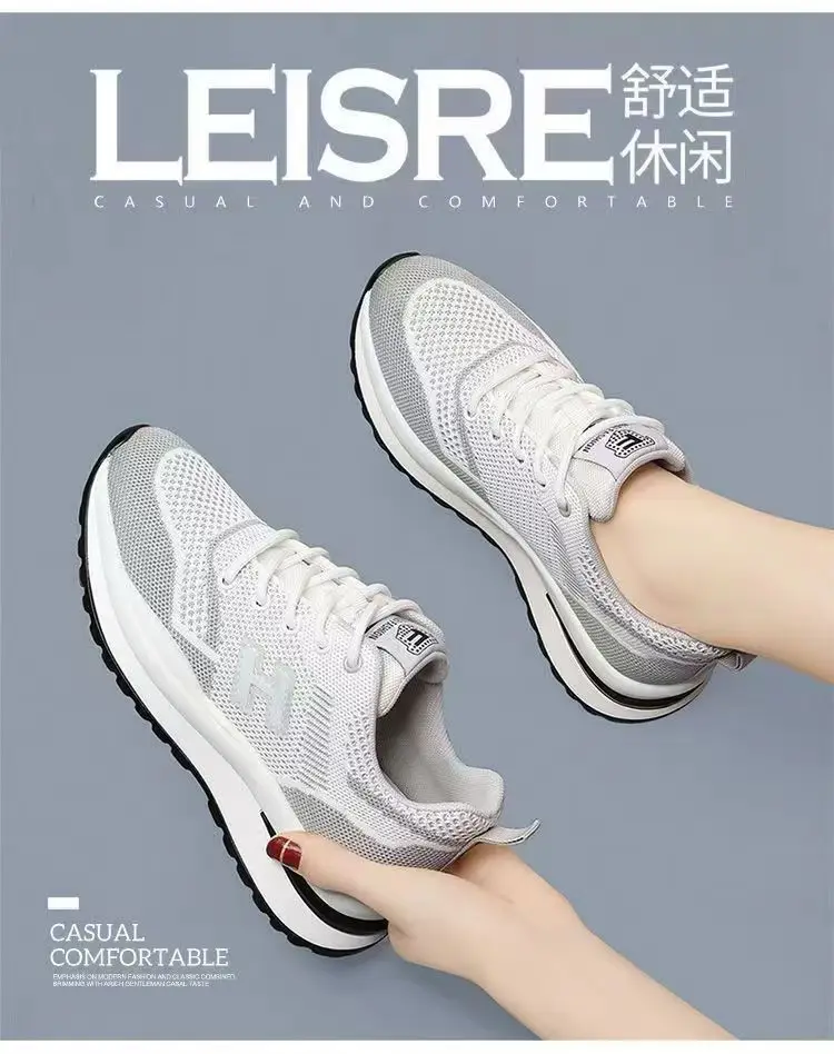 Spring and Summer Casual Women's Fly-Knit Sports Shoes, Mesh Breathable Soft-Soled Running Shoes, Foreign Trade Wholesale, Fashionable and Lightweight Sports Shoes for Women — feature 2
