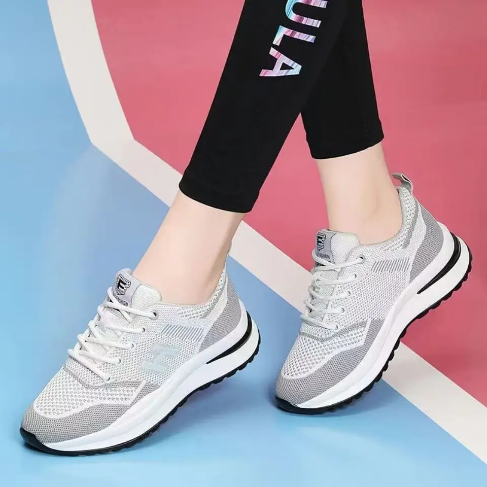 Spring and Summer Casual Women's Fly-Knit Sports Shoes, Mesh Breathable Soft-Soled Running Shoes, Foreign Trade Wholesale, Fashionable and Lightweight Sports Shoes for Women — feature 7
