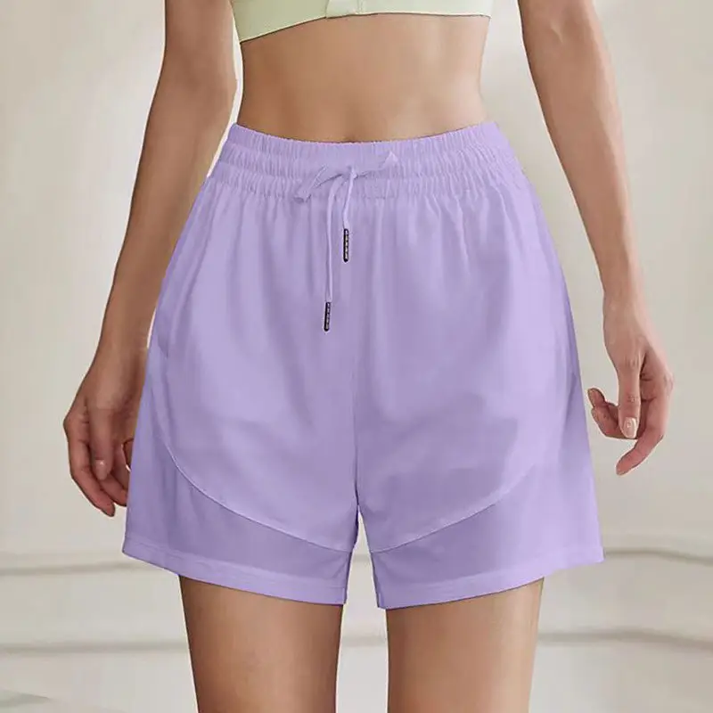Women's White Mesh Anti-Running Shorts Quick-Drying Yoga - Image 8