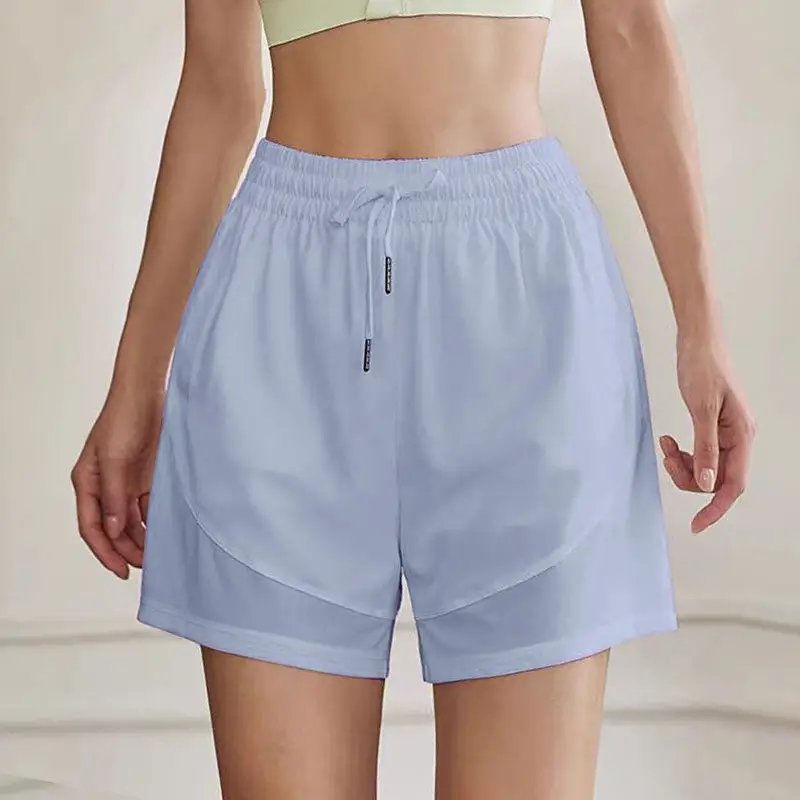 Women's White Mesh Anti-Running Shorts Quick-Drying Yoga - Image 2