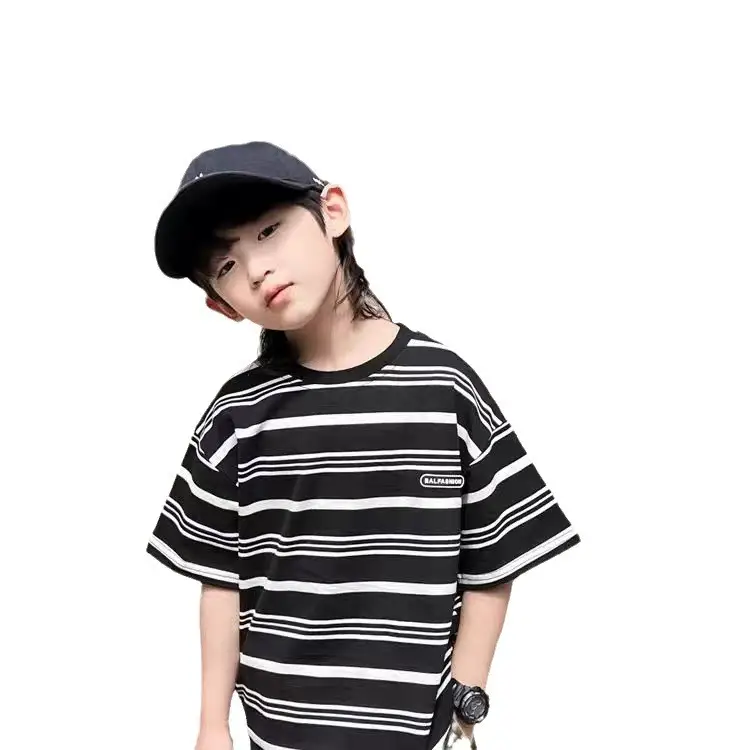 2024 Boys Striped Short Sleeve T-Shirt - Image 6