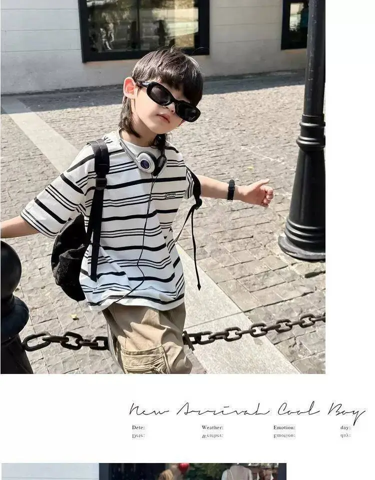 2024 Boys Striped Short Sleeve T-Shirt — feature 12
