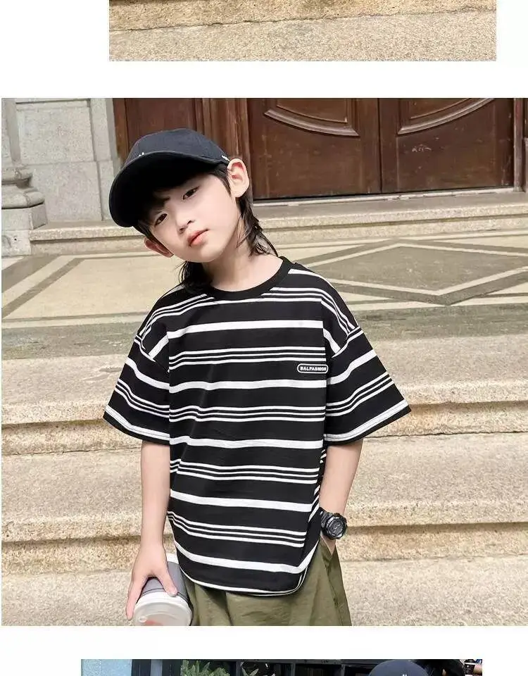 2024 Boys Striped Short Sleeve T-Shirt — feature 17