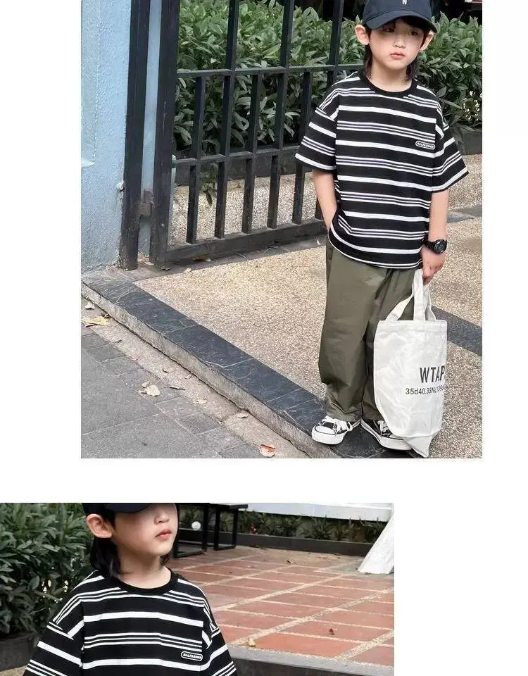 2024 Boys Striped Short Sleeve T-Shirt — feature 18