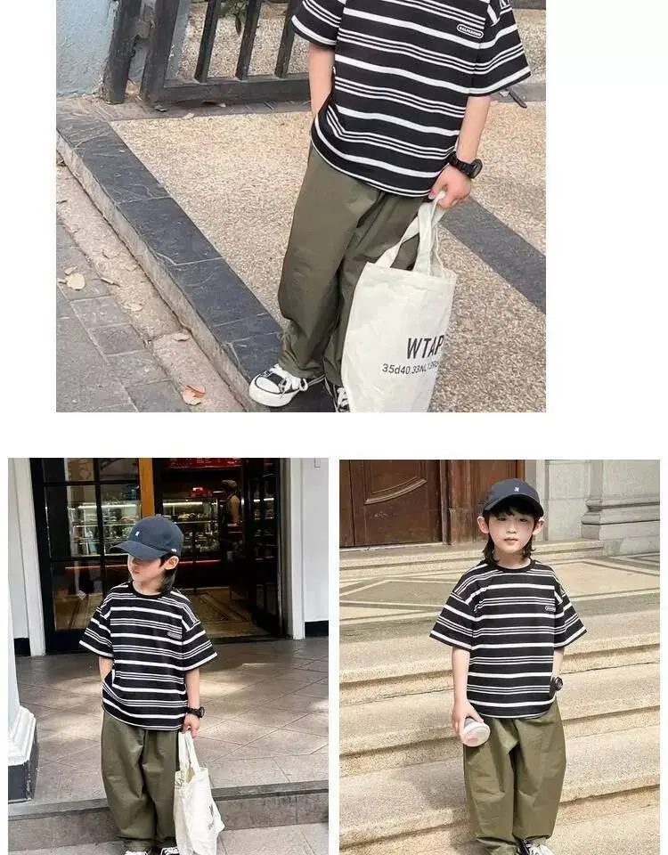 2024 Boys Striped Short Sleeve T-Shirt — feature 19
