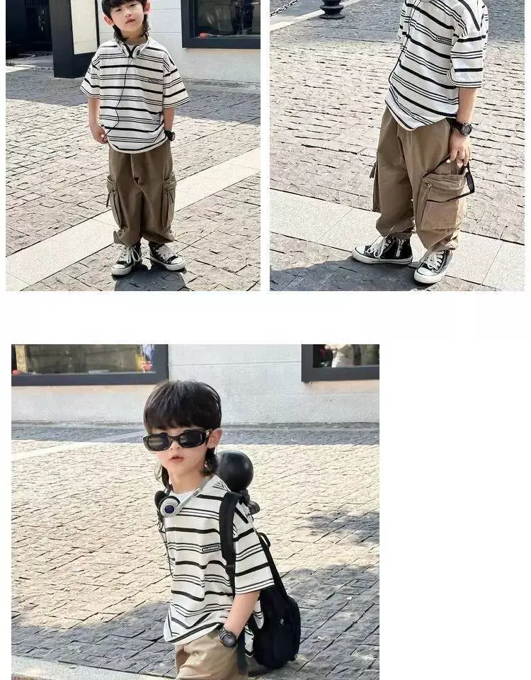 2024 Boys Striped Short Sleeve T-Shirt — feature 8