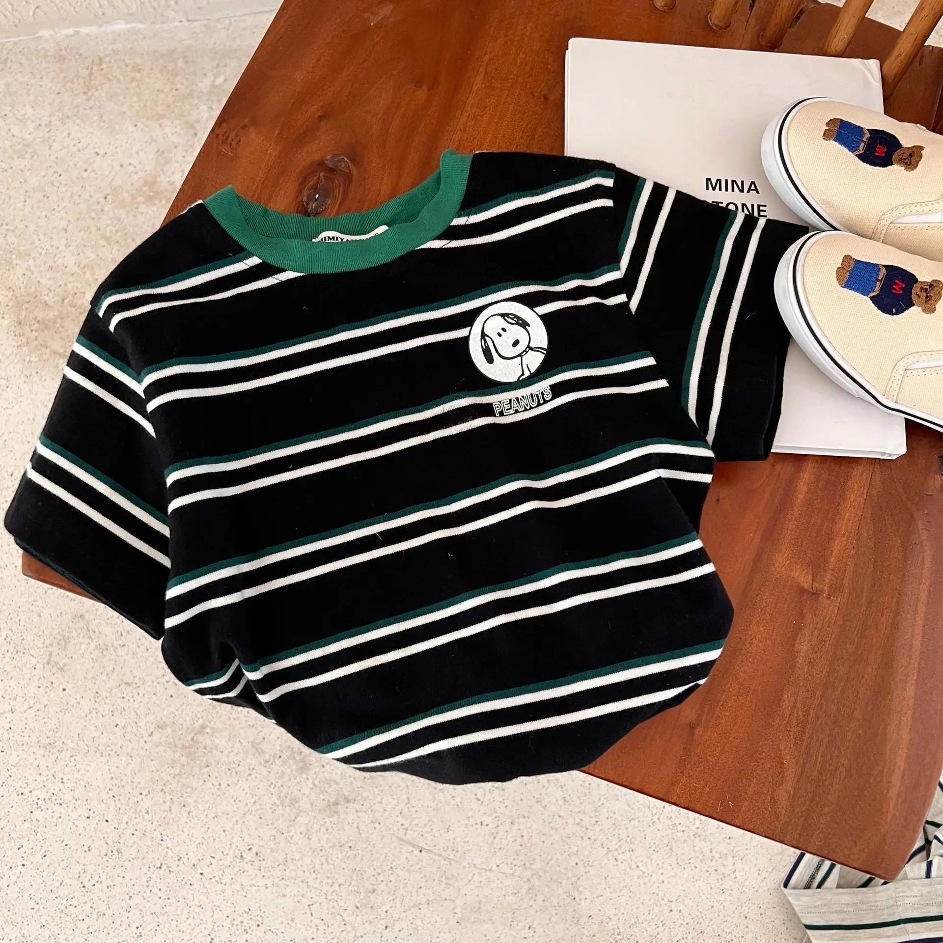 2024 Boys Striped Short Sleeve T-Shirt - Image 3