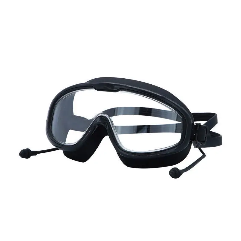 Swimming goggles large frame myopia waterproof anti-fog HD diving goggles equipment adult children men and women with degree swimming glasses