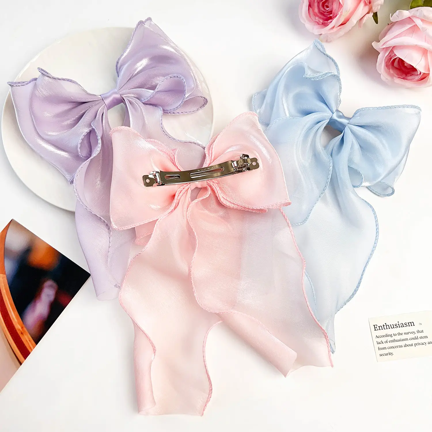 Blue Super Fairy Bow Hairpin for Girls — feature 7