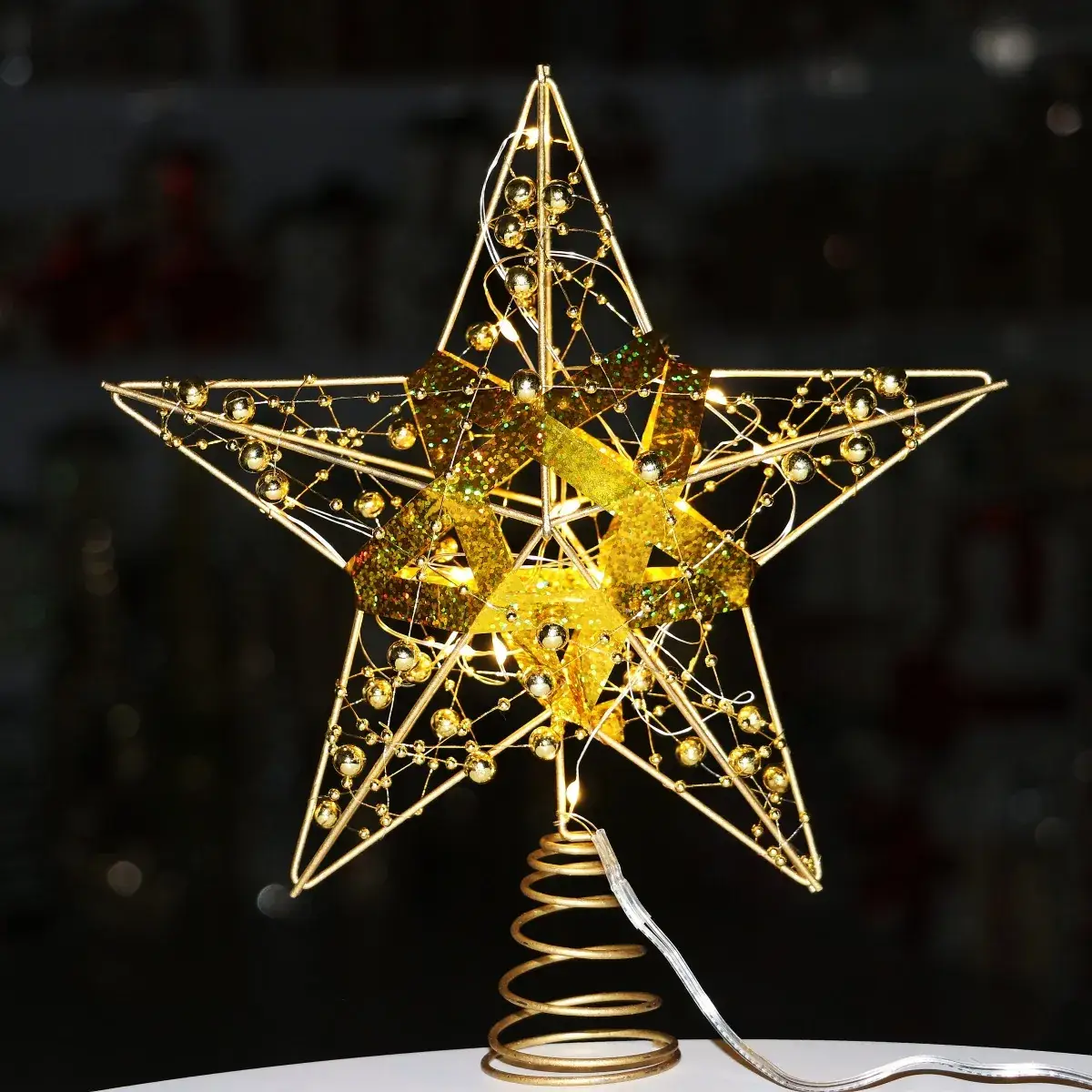 2025 Christmas Star Lamp Decor Gold 5-Pointed - Image 4