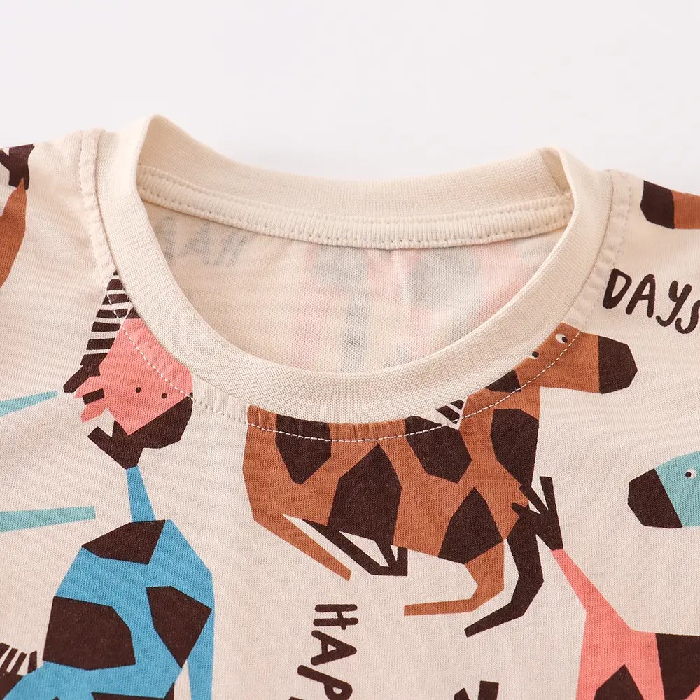 Kids Printed T-Shirt Summer Casual White Short Sleeve