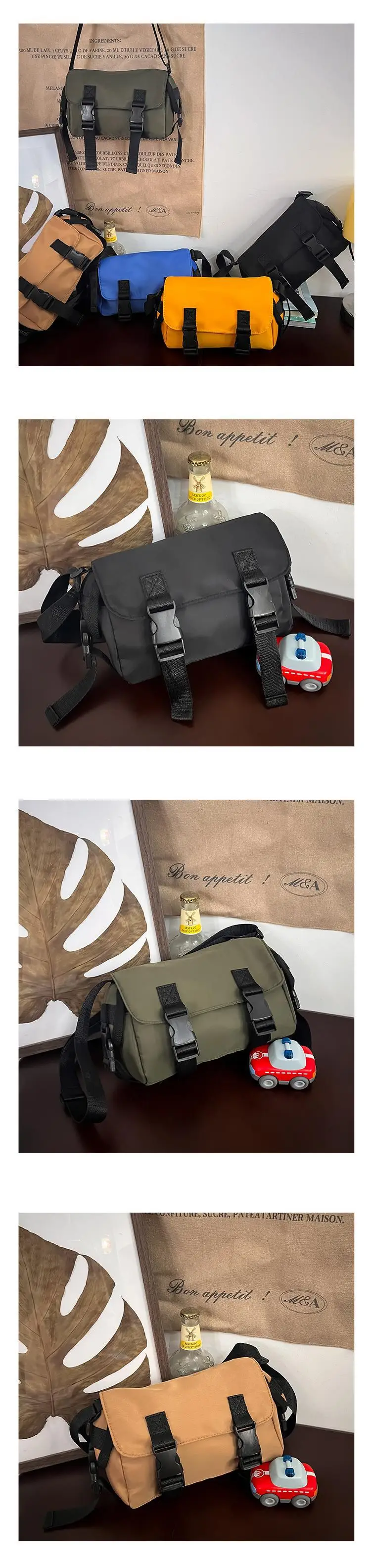 Yellow Korean Workwear Crossbody Bag for Boys — feature 6