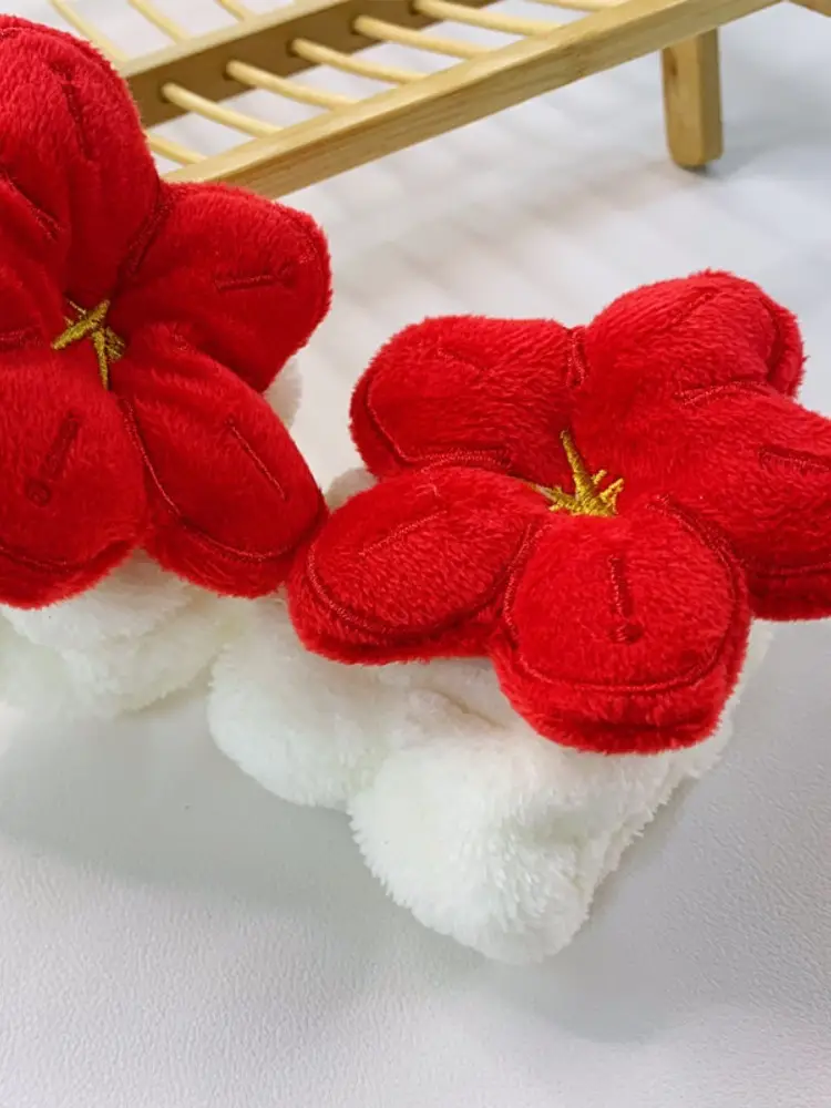 Red Plush Flower Headband for Women — feature 2