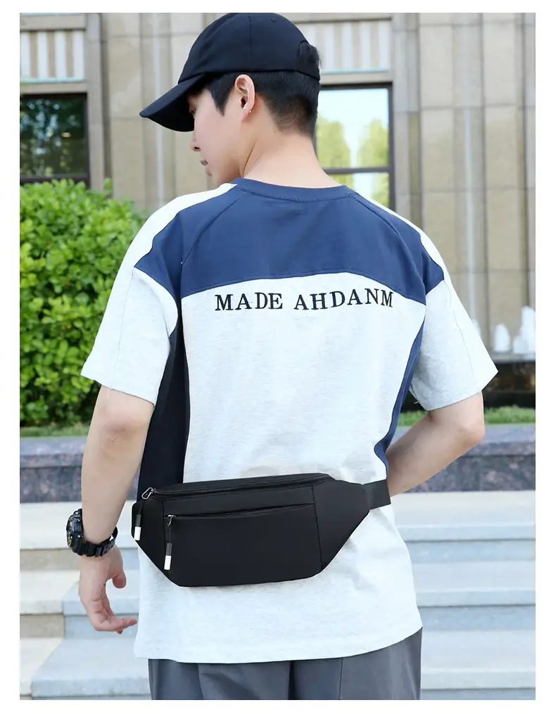 Men's Satchel Chest Bag Large Capacity Running Sports Waist Bag — feature 15