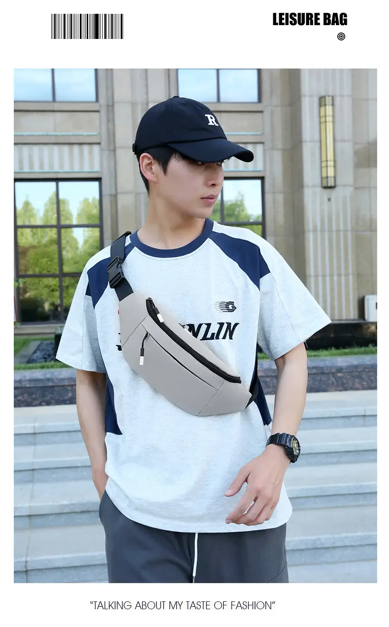 Men's Satchel Chest Bag Large Capacity Running Sports Waist Bag — feature 17
