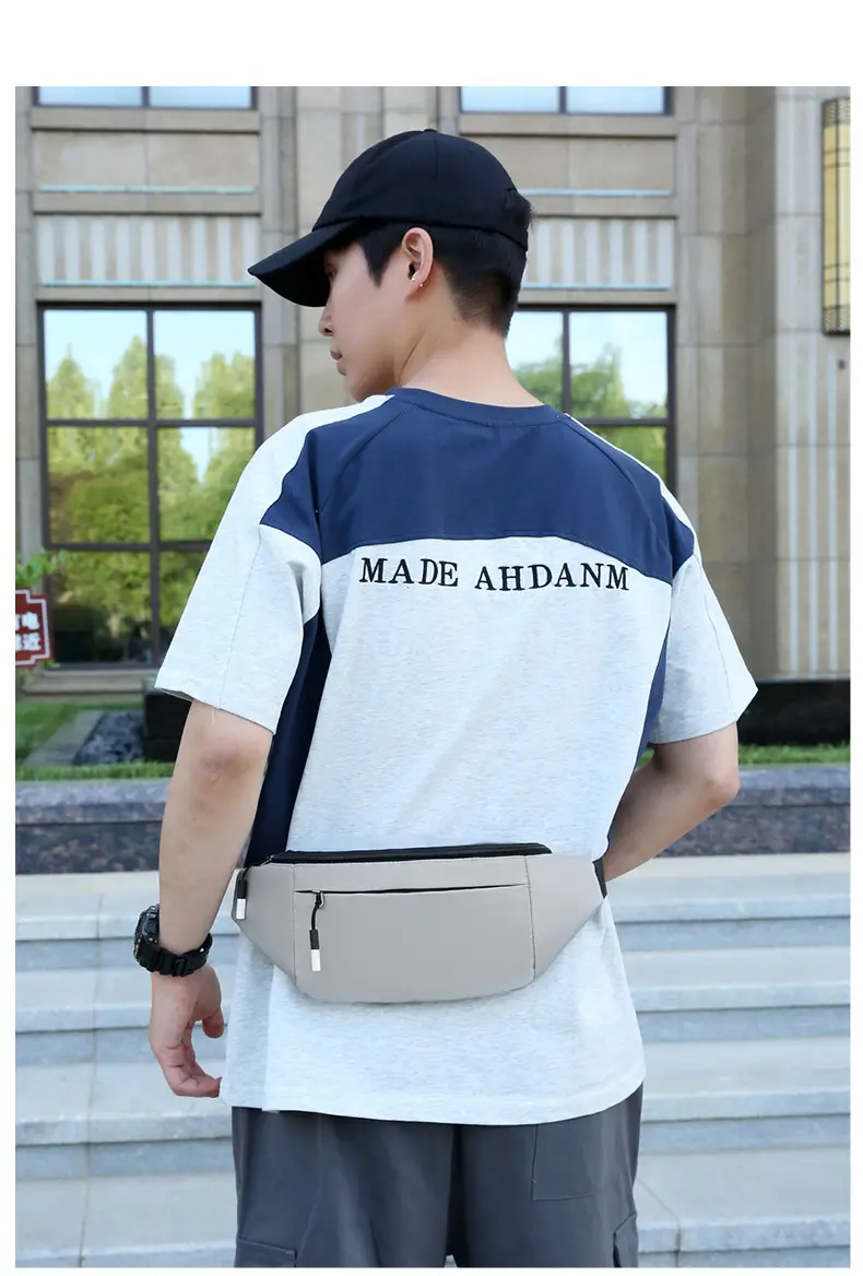 Men's Satchel Chest Bag Large Capacity Running Sports Waist Bag — feature 18