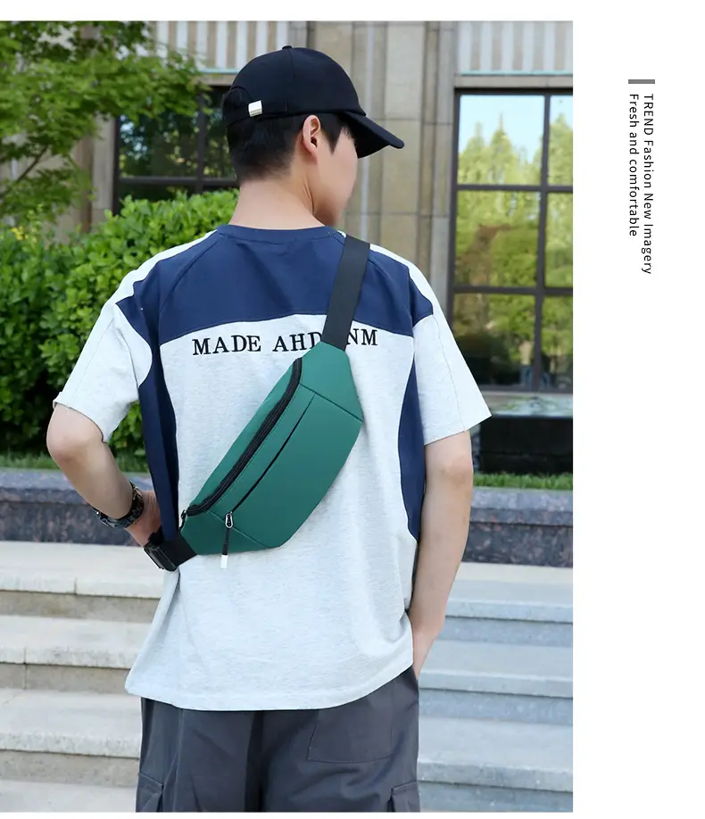 Men's Satchel Chest Bag Large Capacity Running Sports Waist Bag — feature 19