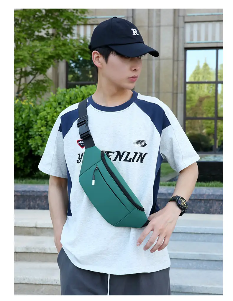 Men's Satchel Chest Bag Large Capacity Running Sports Waist Bag — feature 20