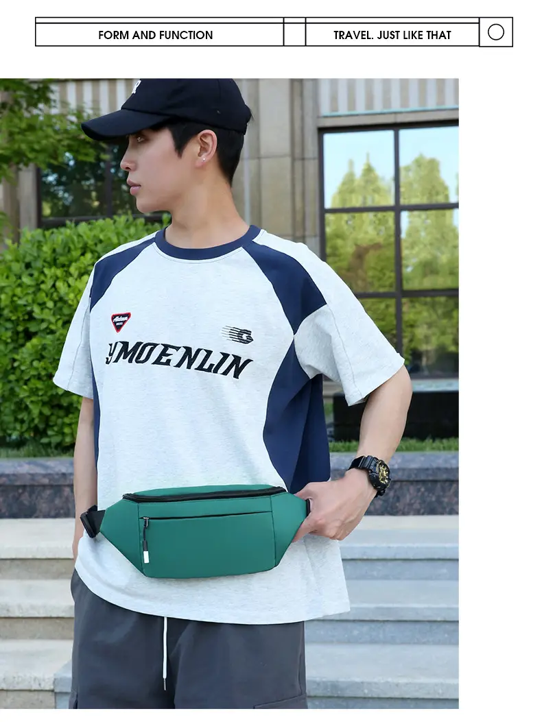 Men's Satchel Chest Bag Large Capacity Running Sports Waist Bag — feature 21