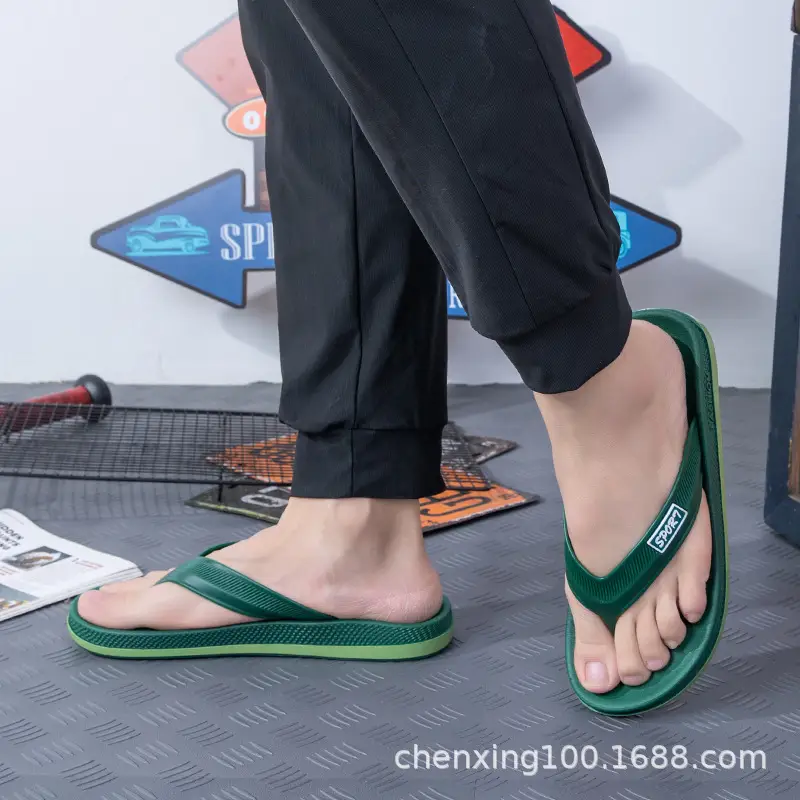 Summer Casual Comfortable Personalized Trend PVC Plastic Sandwich Shoes Daily Outdoor Beach Fashion Flat Flip Flops - Image 6