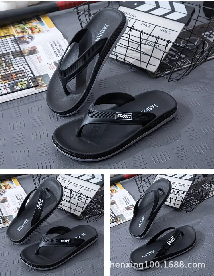 Summer Casual Comfortable Personalized Trend PVC Plastic Sandwich Shoes Daily Outdoor Beach Fashion Flat Flip Flops — feature 10